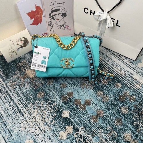 CHANEL 19 Flap Bag AS1160 AS1161 AS1162 Blauw
