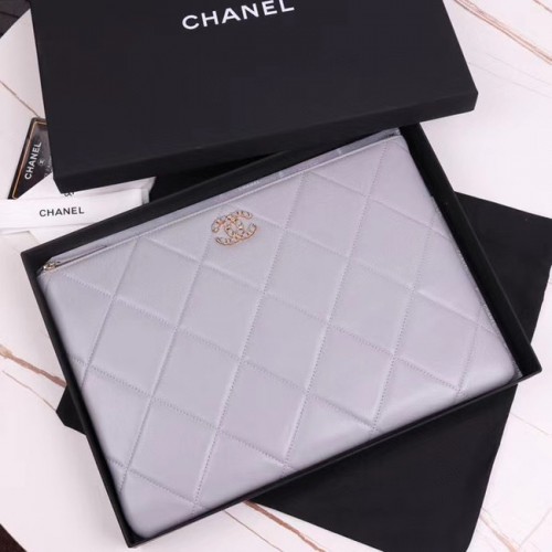 CHANEL 19 Schapenvacht Original Leather Handtas AP0952 grijs