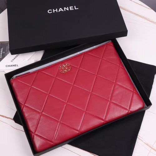 CHANEL 19 Schapenvacht Original Leather Handtas AP0952 rood