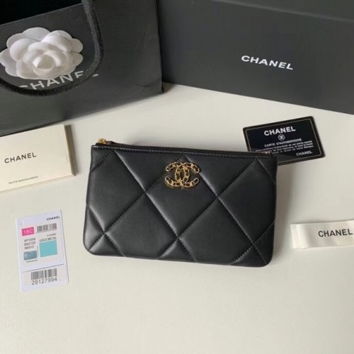 CHANEL 19 Schapenvacht Origineel Leren Handtas AP1059 zwart