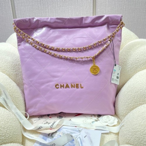 CHANEL 22 HANDTAS AS3262 Paars