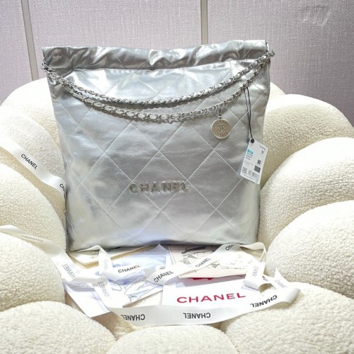 CHANEL 22 HANDTAS AS3262 zilver
