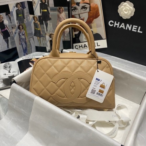 CHANEL Bowlingtas AS3034 abrikoos