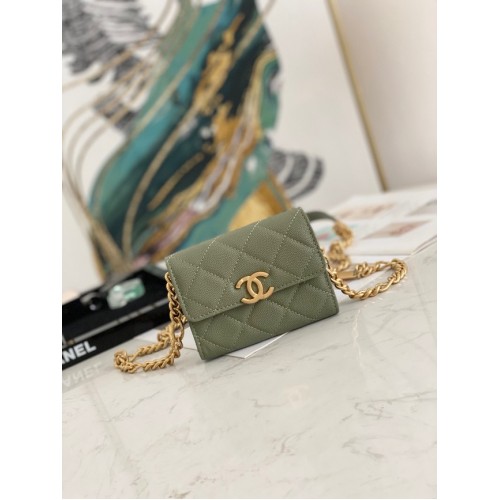 CHANEL KOPPELING MET KETTING 81156 GROEN