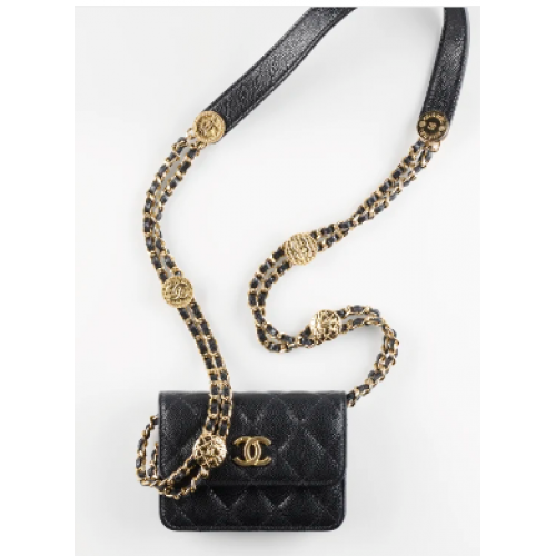 CHANEL KOPPELING MET KETTING AP2857 zwart