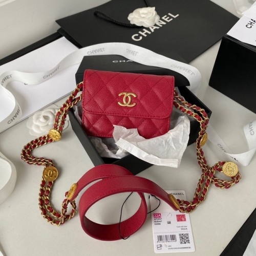 CHANEL KOPPELING MET KETTING AP2857 donkerrood