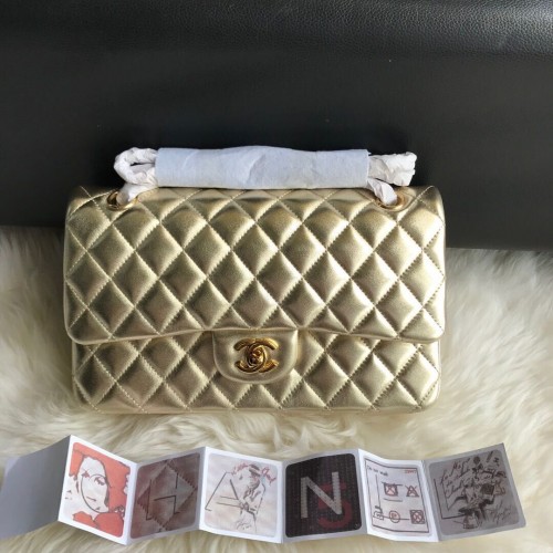 CHANEL Klassieke Handtas Lamsleer 1112 GOUD