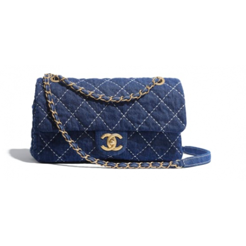 CHANEL Denim kleptas AS1328 blauw