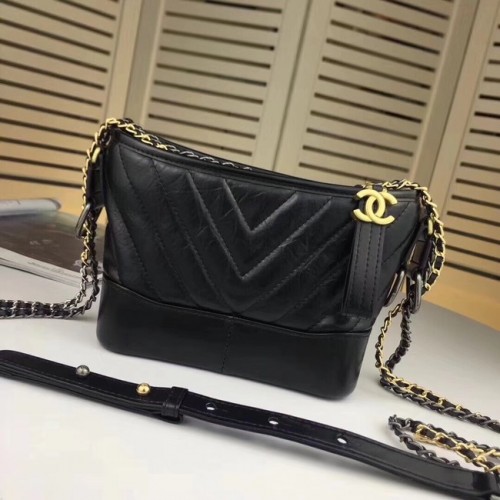 CHANEL GABRIELLE Originele lederen Hobo Bag A93841 zwart