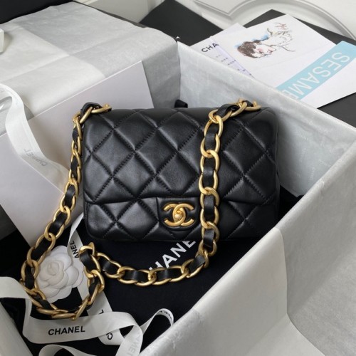 CHANEL Lambskin Flap Schoudertas 2022SS zwart
