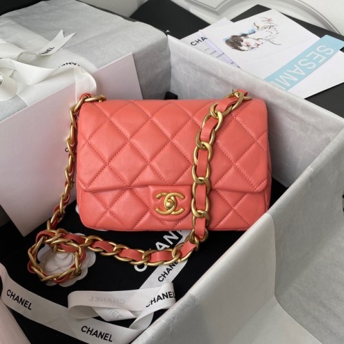 CHANEL Lambskin Flap Schoudertas 2022SS roze