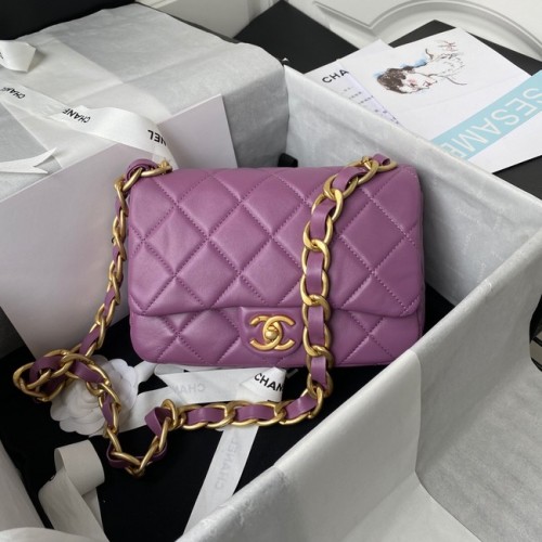 CHANEL Lambskin Flap Schoudertas 2022SS paars