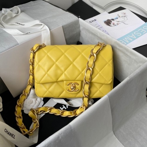 CHANEL Lambskin Flap Schoudertas 2022SS geel