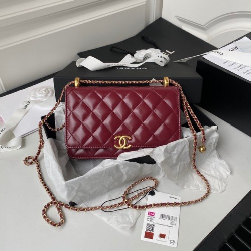 CHANEL Lambskin Flap Schoudertas AP2289 rood