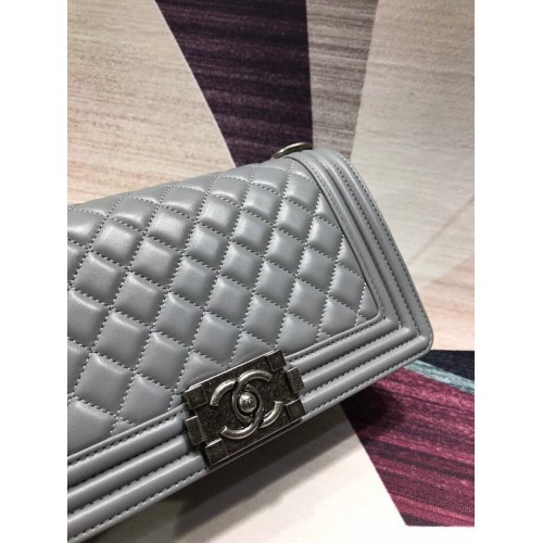 CHANEL Le Boy Flap Bag A67086 Grijs