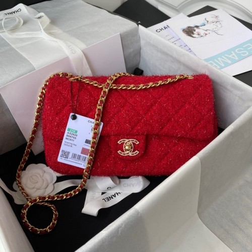 CHANEL MEDIUM FLAP TAS AS2820 rood