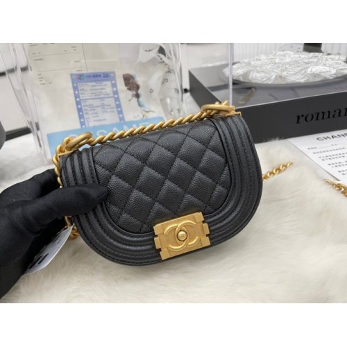 CHANEL MESSENGER TAS MINI JONGEN AS3351 zwart