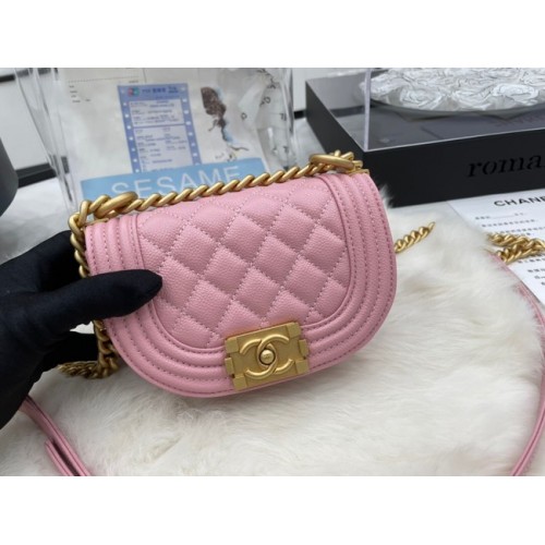 CHANEL MESSENGER TAS MINI JONGEN AS3351 roze