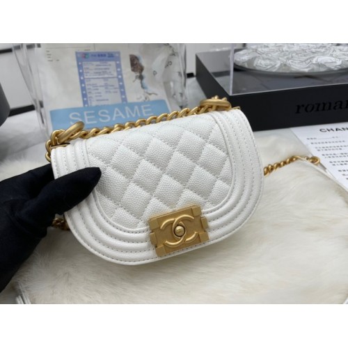 CHANEL MESSENGER TAS MINI JONGEN AS3351 wit