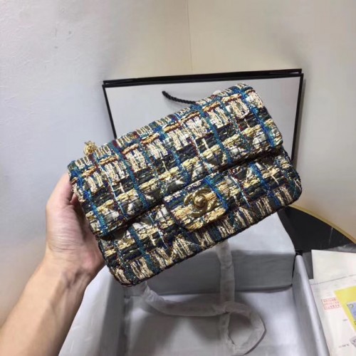 CHANEL Tweed kalfsleer -kleurig goudkleurig metaal AS1116 goud