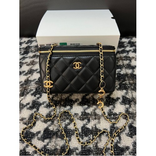 CHANEL VANITY MET KETTING 68105 Zwart