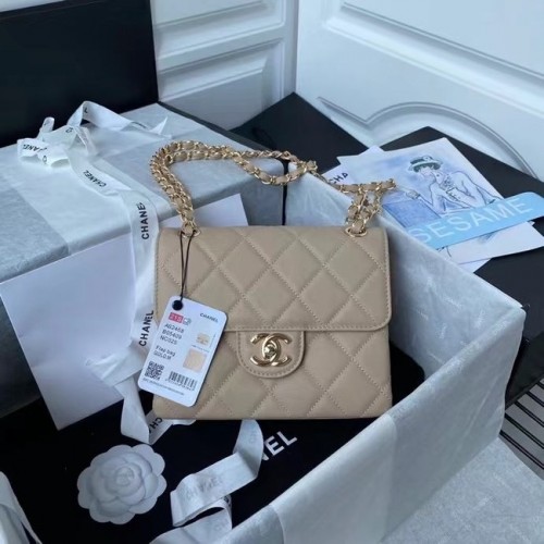 CHANEL mini flap bag AS2468 Abrikoos