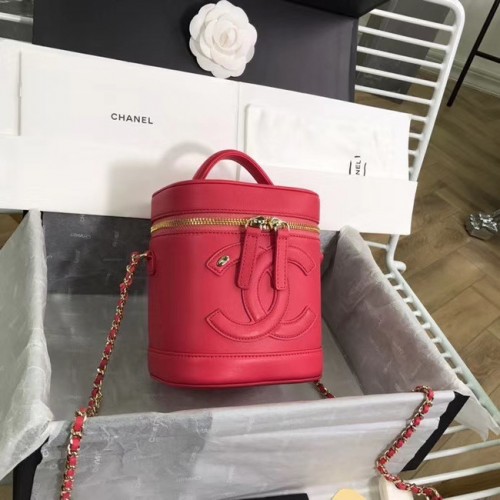 CHANEL toilettas Goudkleurig metaal AS1336 roze