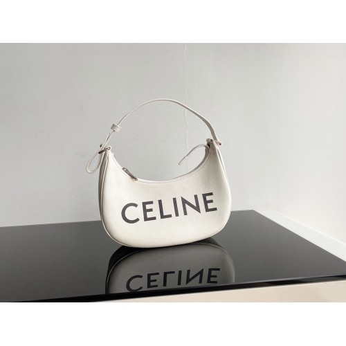 Celine AVA TAS IN TRIOMPHE CANVAS EN KALFSLEER 193952 WIT
