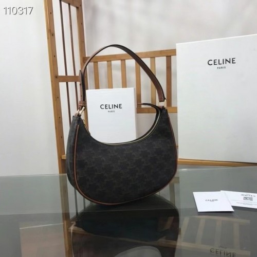 Celine AVA TAS IN TRIOMPHE CANVAS EN KALFSLEER 193952 zwart