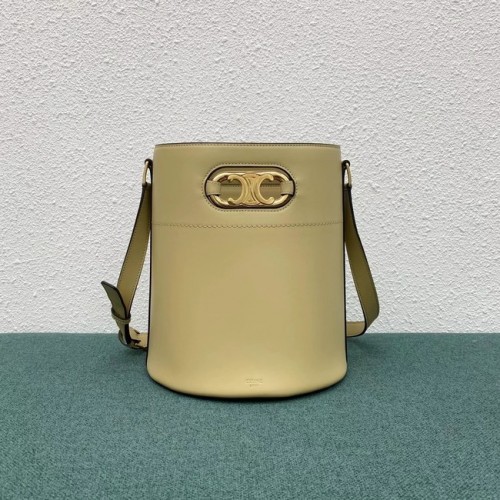 Celine BUCKET TAS IN GLANZEND KALFSLEER 193043 creme