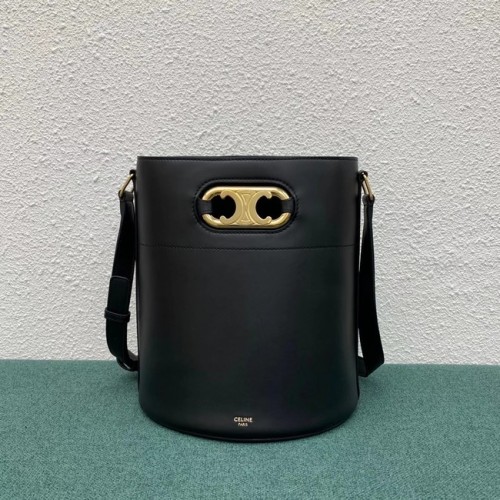 Celine BUCKET TAS IN GLANZEND KALFSLEER 193043 zwart