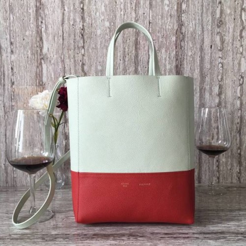 Celine Cabas Phantom Tassen Kalfsleer C2204 Grijs&Rood