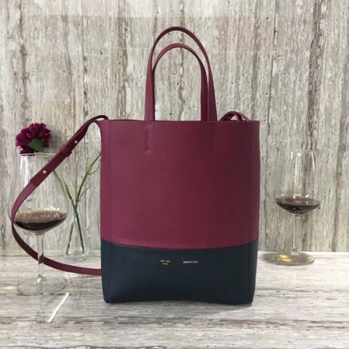 Celine Cabas Phantom Tassen Kalfsleer C2204 Wine&Black