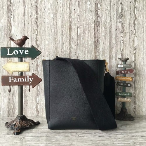 Celine Cabas Phantom Tassen Lichee Patroon Leer 77426 Zwart