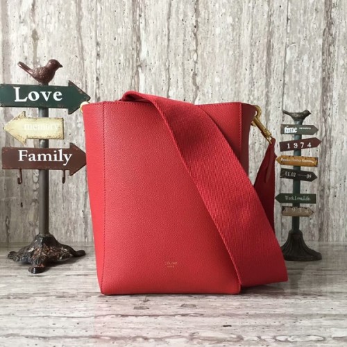 Celine Cabas Phantom Tassen Lichee patroon leer 77426 rood