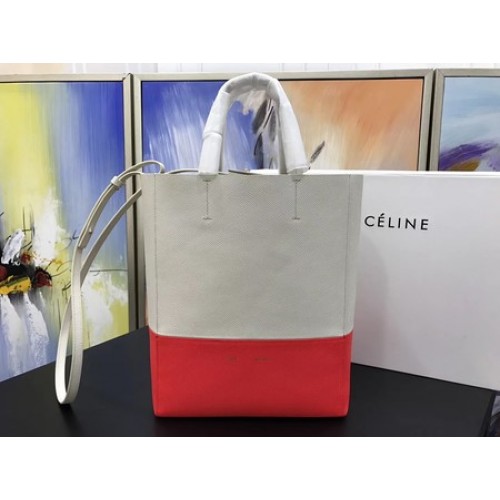 Celine Cabas Phantom Tassen Origineel Leer C3365 Abrikoos&Rood