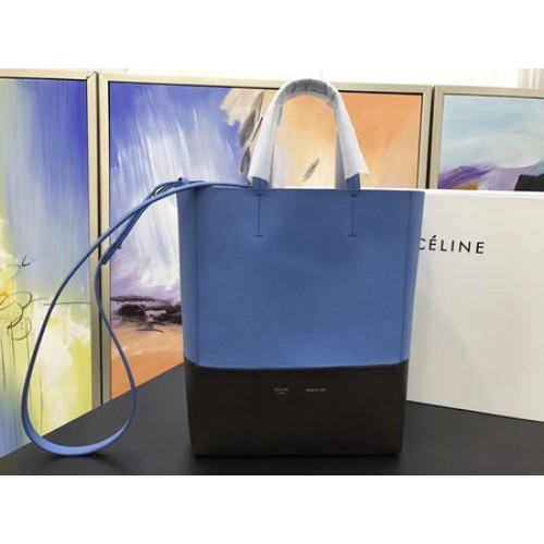 Celine Cabas Phantom Tassen Origineel Leer C3365 Blauw&Zwart