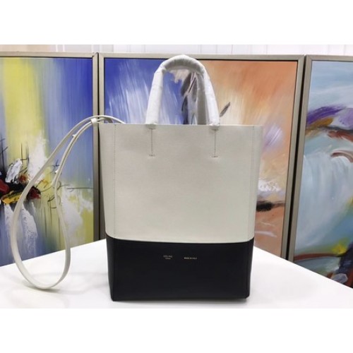 Celine Cabas Phantom Tassen Origineel Leer C3365 OffWhite&Black