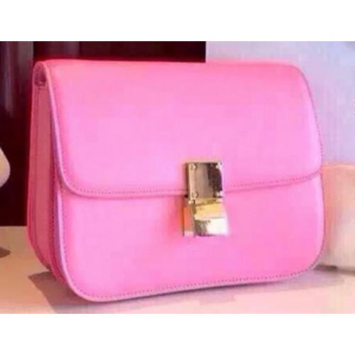 Celine Classic Box Flap Bag Kalfsleer C2263 Roze