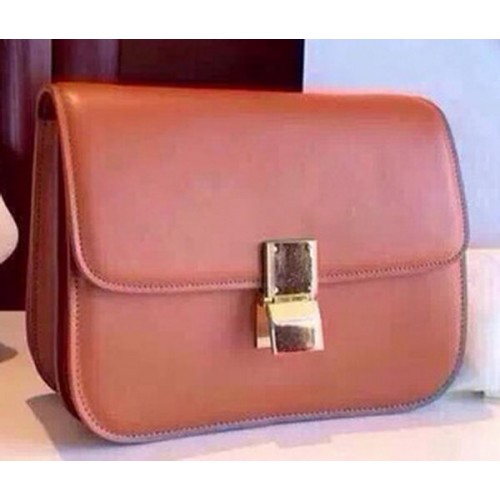 Celine Classic Box Flap Bag Kalfsleer C2263 Tarwe
