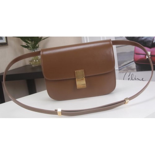 Celine Classic Box Flap Bag Kalfsleer C3369 Bruin