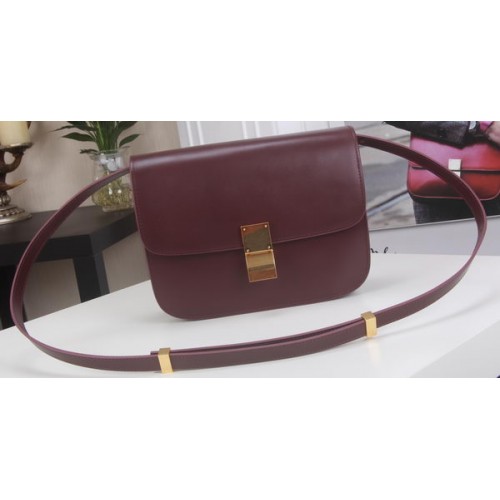 Celine Classic Box Flap Bag Kalfsleer C3369 Burgundy