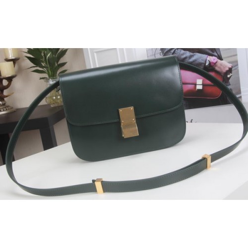 Celine Classic Box Flap Bag Kalfsleer C3369 Groen