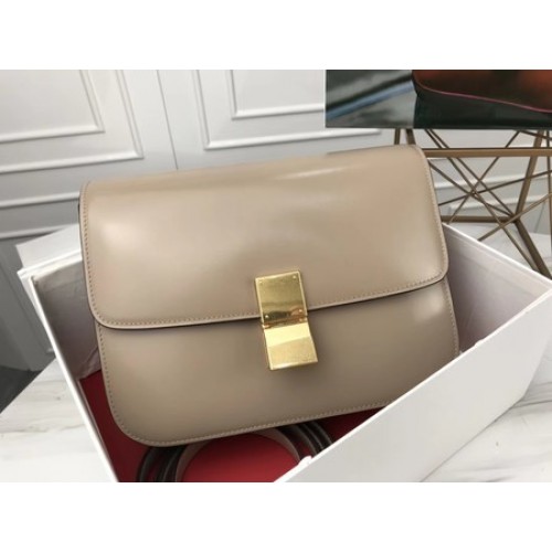 Celine Classic Box Flap Bag Origineel Kalfsleer 3378 Lichtgrijs