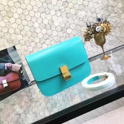 Celine Classic Box Flap Bag Original Kalfsleer 5698 Skyblue