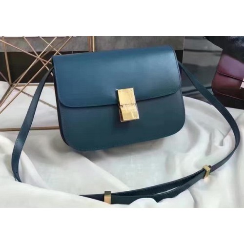 Celine Classic Box Flap Bag Glad Leer C20447 Blauw