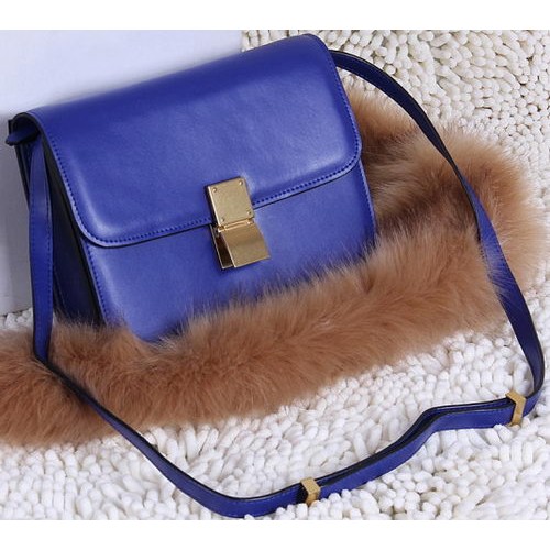 Celine Classic Box Small Flap Bag Kalfsleer C88007T Blauw
