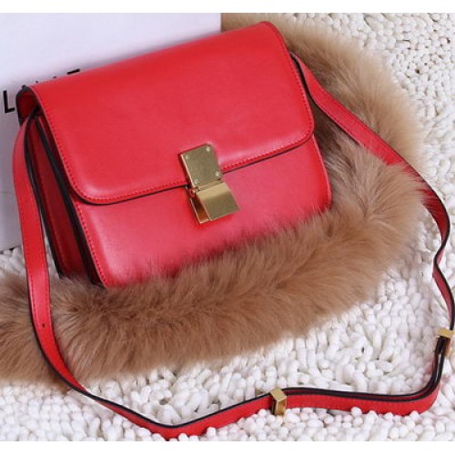 Celine Classic Box Small Flap Bag Kalfsleer C88007T Rood