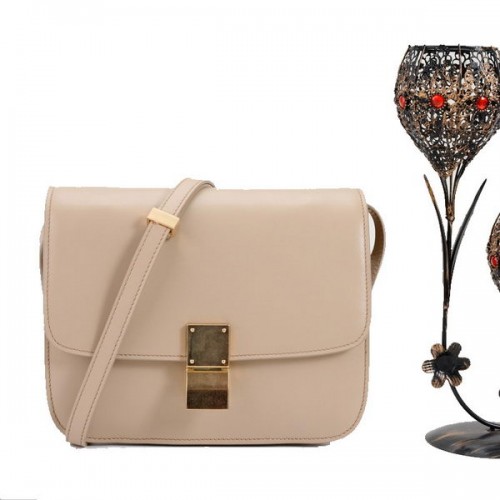 Celine Classic Box Small Flap Bag Glad Leer 11042 Abrikoos