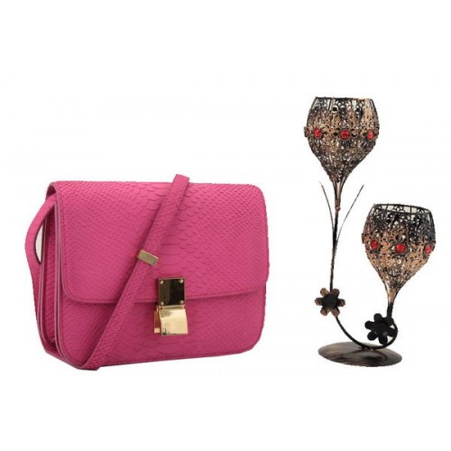 Celine Classic Box Small Flap Bag Glad Leer 11042 Perzik